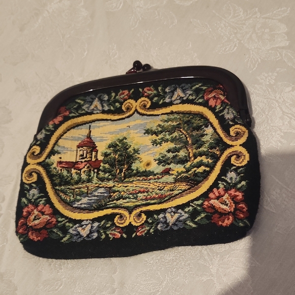 Vintage Tapestry Clutch with Floral Design - Picture 1 of 4